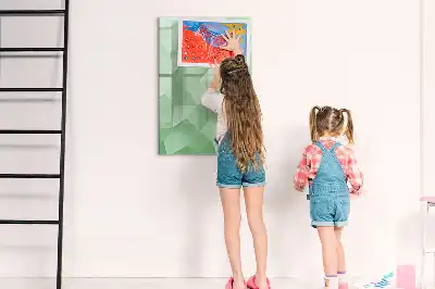 Quadro magnético de apagar a seco com estampa de abstração de triângulos