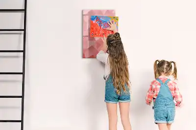 Quadro magnético de apagar a seco estampa de abstração de triângulos
