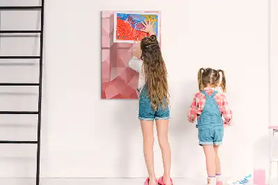 Quadro magnético de apagar a seco estampa de abstração de triângulos