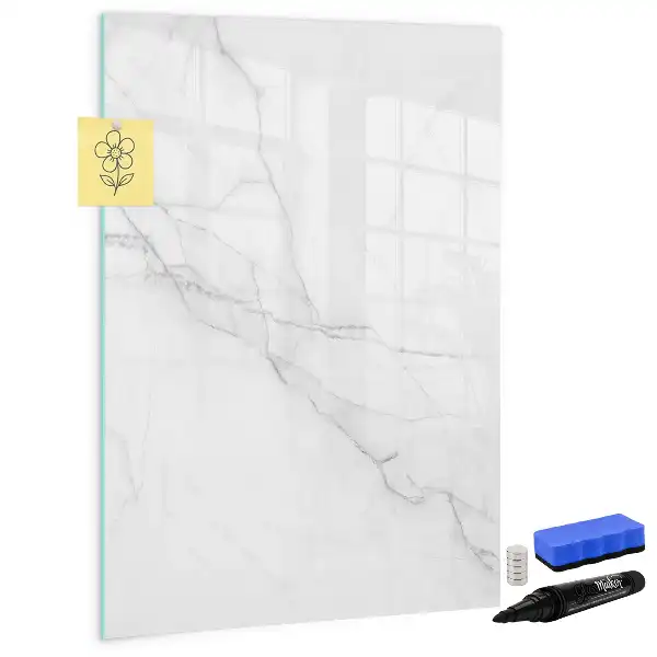 Quadro magnético de apagar a seco com acabamento em mármore decorativo