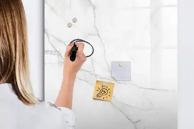 Quadro magnético de apagar a seco com acabamento em mármore decorativo