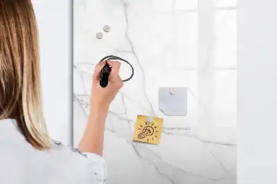 Quadro magnético de apagar a seco com acabamento em mármore decorativo