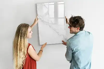 Quadro magnético de apagar a seco com acabamento em mármore decorativo