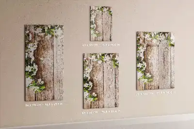 Quadro magnético de apagar a seco com estampa de flores em tábuas de madeira