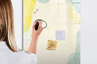 Quadro magnético de apagar a seco com moldura decorativa
