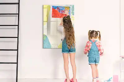 Quadro magnético de apagar a seco com moldura decorativa