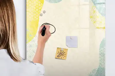 Quadro magnético de apagar a seco com moldura decorativa
