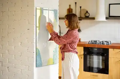 Quadro magnético de apagar a seco com moldura decorativa