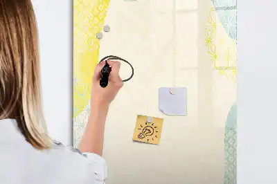 Quadro magnético de apagar a seco com moldura decorativa