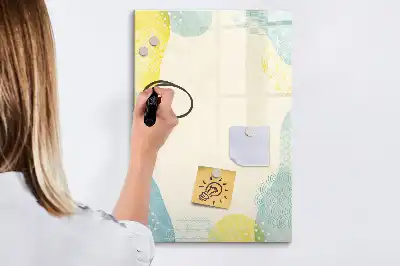 Quadro magnético de apagar a seco com moldura decorativa