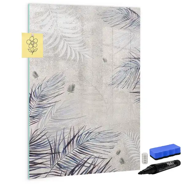 Quadro magnético de apagar a seco com estampa de folhas de palmeira