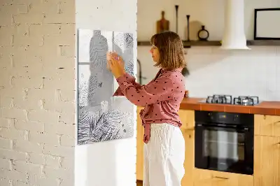 Quadro magnético de apagar a seco com estampa de folhas de palmeira