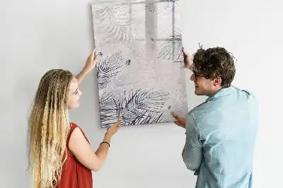 Quadro magnético de apagar a seco com estampa de folhas de palmeira