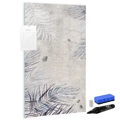 Quadro magnético de apagar a seco com estampa de folhas de palmeira