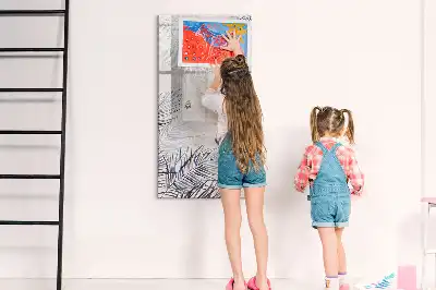 Quadro magnético de apagar a seco com estampa de folhas de palmeira