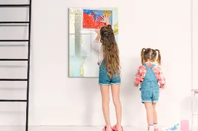 Quadro magnético de apagar a seco estampa de abstração decorativa