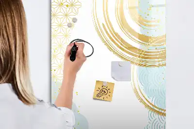 Quadro magnético de apagar a seco estampa de abstração decorativa