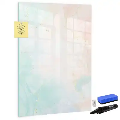 Quadro magnético de apagar a seco estampa de abstração em tons pastel