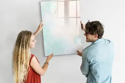 Quadro magnético de apagar a seco estampa de abstração em tons pastel