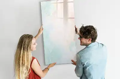 Quadro magnético de apagar a seco estampa de abstração em tons pastel