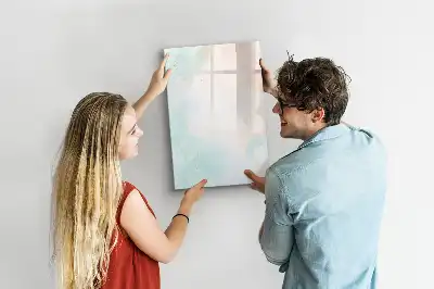 Quadro magnético de apagar a seco estampa de abstração em tons pastel