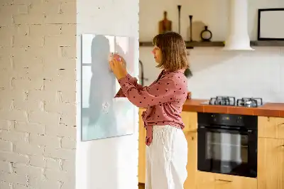 Quadro magnético de apagar a seco estampa de abstração em tons pastel