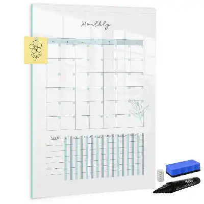 Planner mensal magnético de apagar a seco quadro para organização
