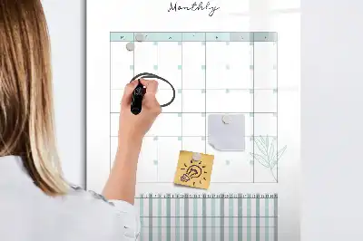Planner mensal magnético de apagar a seco quadro para organização