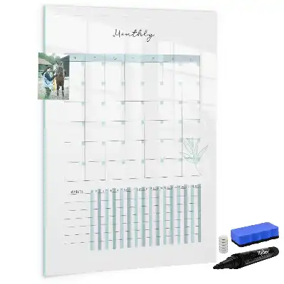 Planner mensal magnético de apagar a seco quadro para organização