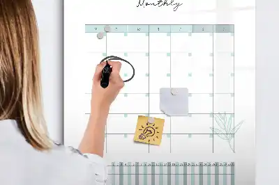 Planner mensal magnético de apagar a seco quadro para organização