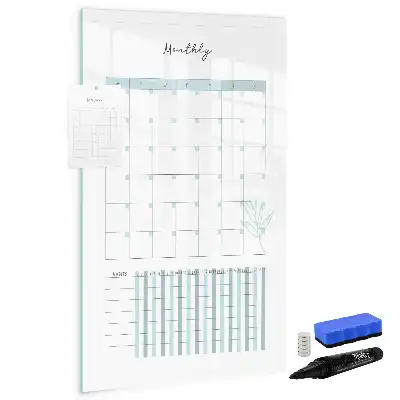 Planner mensal magnético de apagar a seco quadro para organização