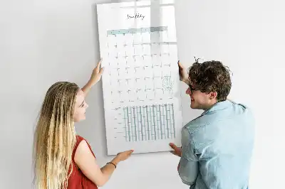 Planner mensal magnético de apagar a seco quadro para organização
