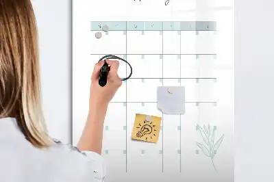 Planner mensal magnético de apagar a seco quadro para organização