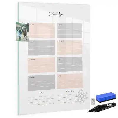 Planner semanal quadro magnético de apagar a seco