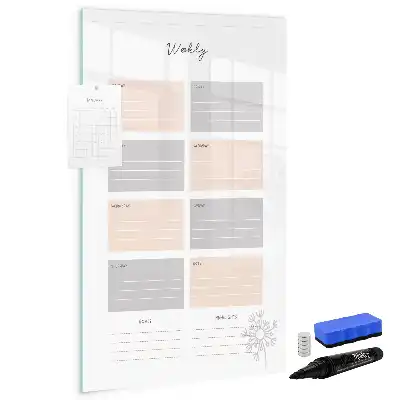 Planner semanal quadro magnético de apagar a seco