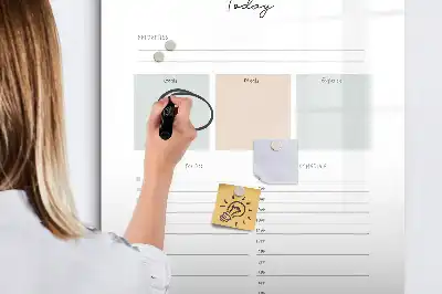 Planner magnético de apagar a seco para uso diário