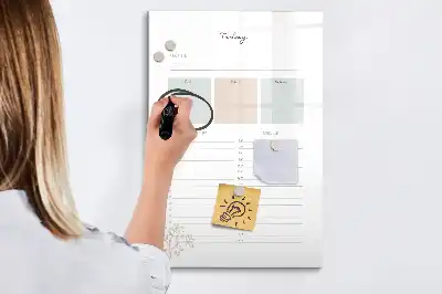 Planner magnético de apagar a seco para uso diário