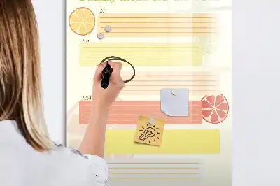 Quadro magnético de apagar a seco planner de menu