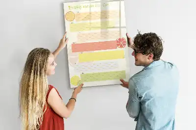 Quadro magnético de apagar a seco planner de menu