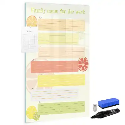 Quadro magnético de apagar a seco planner de menu