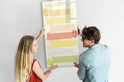 Quadro magnético de apagar a seco planner de menu