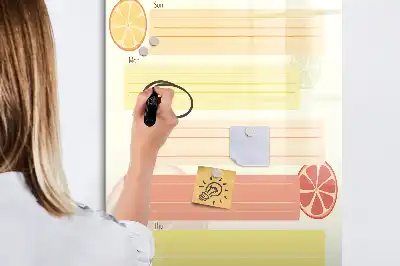 Quadro magnético de apagar a seco planner de menu