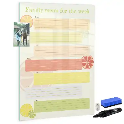 Quadro magnético de apagar a seco planner de menu