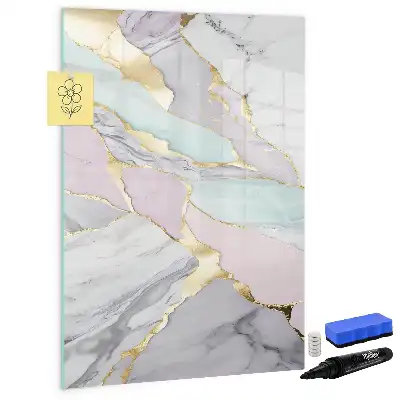 Quadro magnético de apagar a seco com acabamento decorativo em mármore