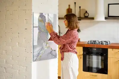 Quadro magnético de apagar a seco com acabamento decorativo em mármore
