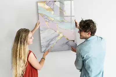 Quadro magnético de apagar a seco com acabamento decorativo em mármore