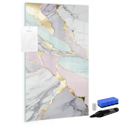 Quadro magnético de apagar a seco com acabamento decorativo em mármore
