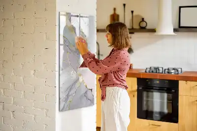 Quadro magnético de apagar a seco com acabamento decorativo em mármore