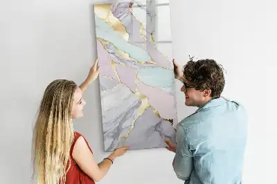 Quadro magnético de apagar a seco com acabamento decorativo em mármore