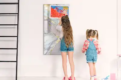 Quadro magnético de apagar a seco com acabamento decorativo em mármore
